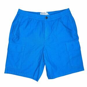 NWT Everlane The Organic Cotton Linen Cargo Shorts in Horizon Blue Size XL